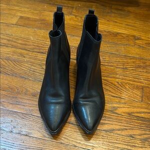 Marc Fisher Black Leather Ankle Boots